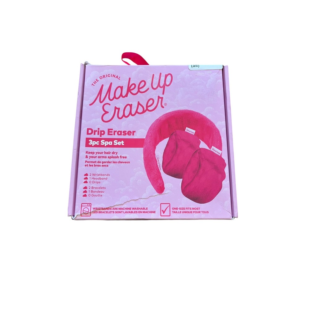 MakeUp Eraser Original Drip Eraser‎ 3pc Spa Set Headband Wristbands Washable